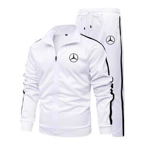Men’s Mercedes-Benz Car Logo Embroidered Tracksuit - White